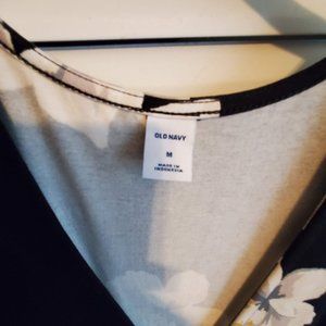 Black and cream wrap dress